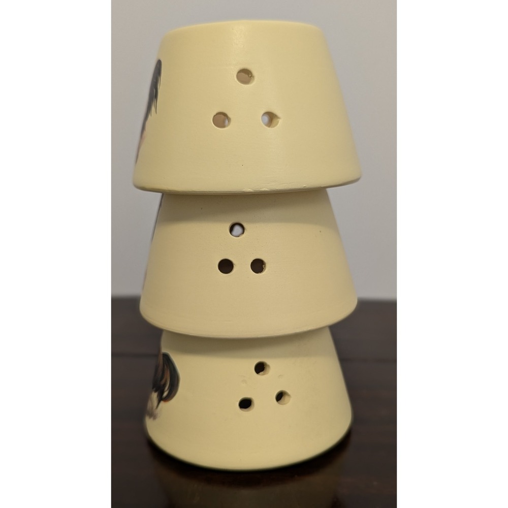 Set‎ of 3 Rooster Ceramic Candle Shades Farmhouse Country Votive Tealight Covers - Picture 6 of 11